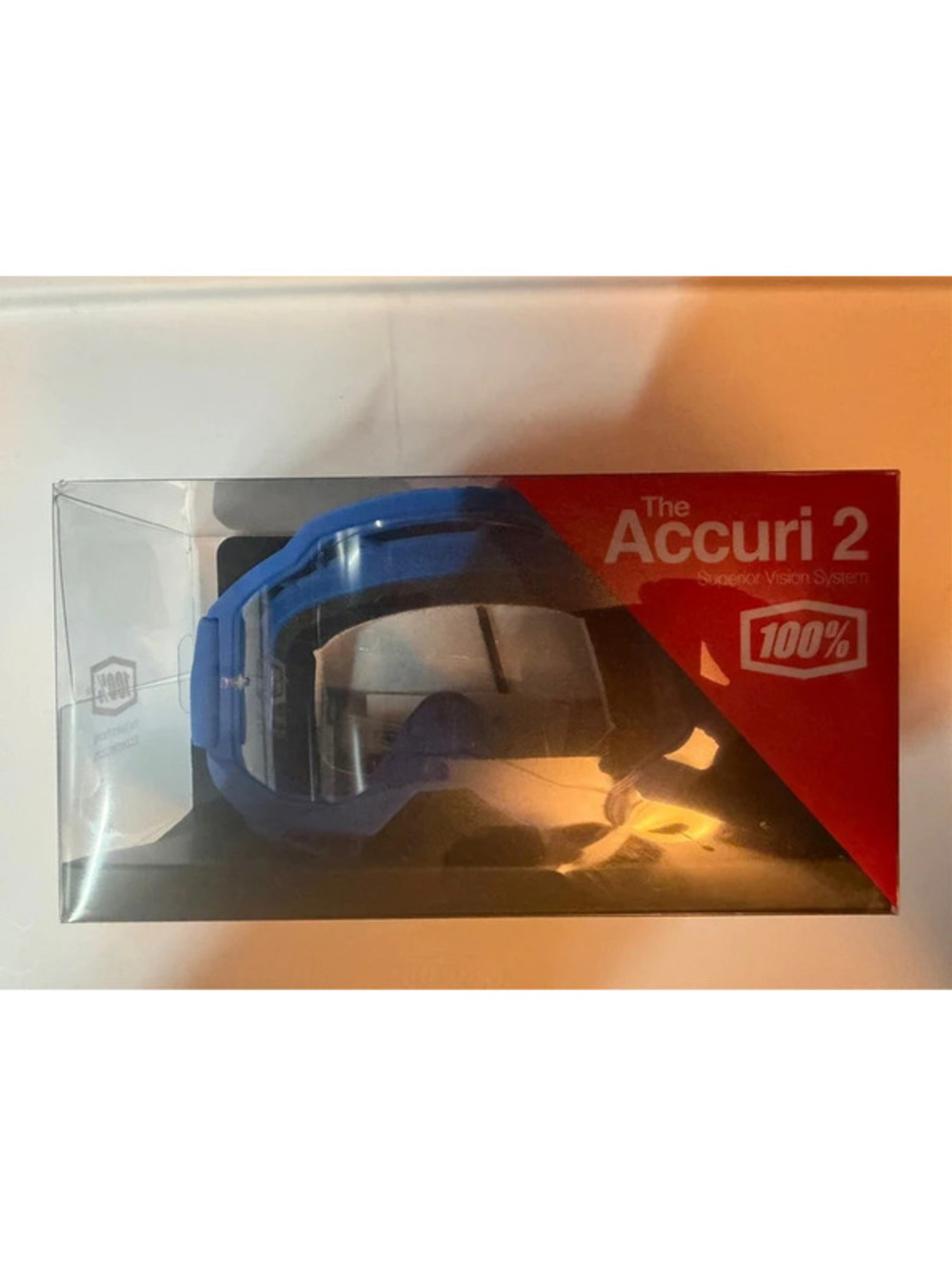 100% Accuri 2 Yarger Motocross Goggles Blue Clear Lens NEW